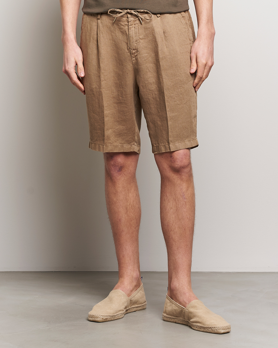 Herre | Afdelinger | Briglia 1949 | Easy Fit Linen Shorts Beige