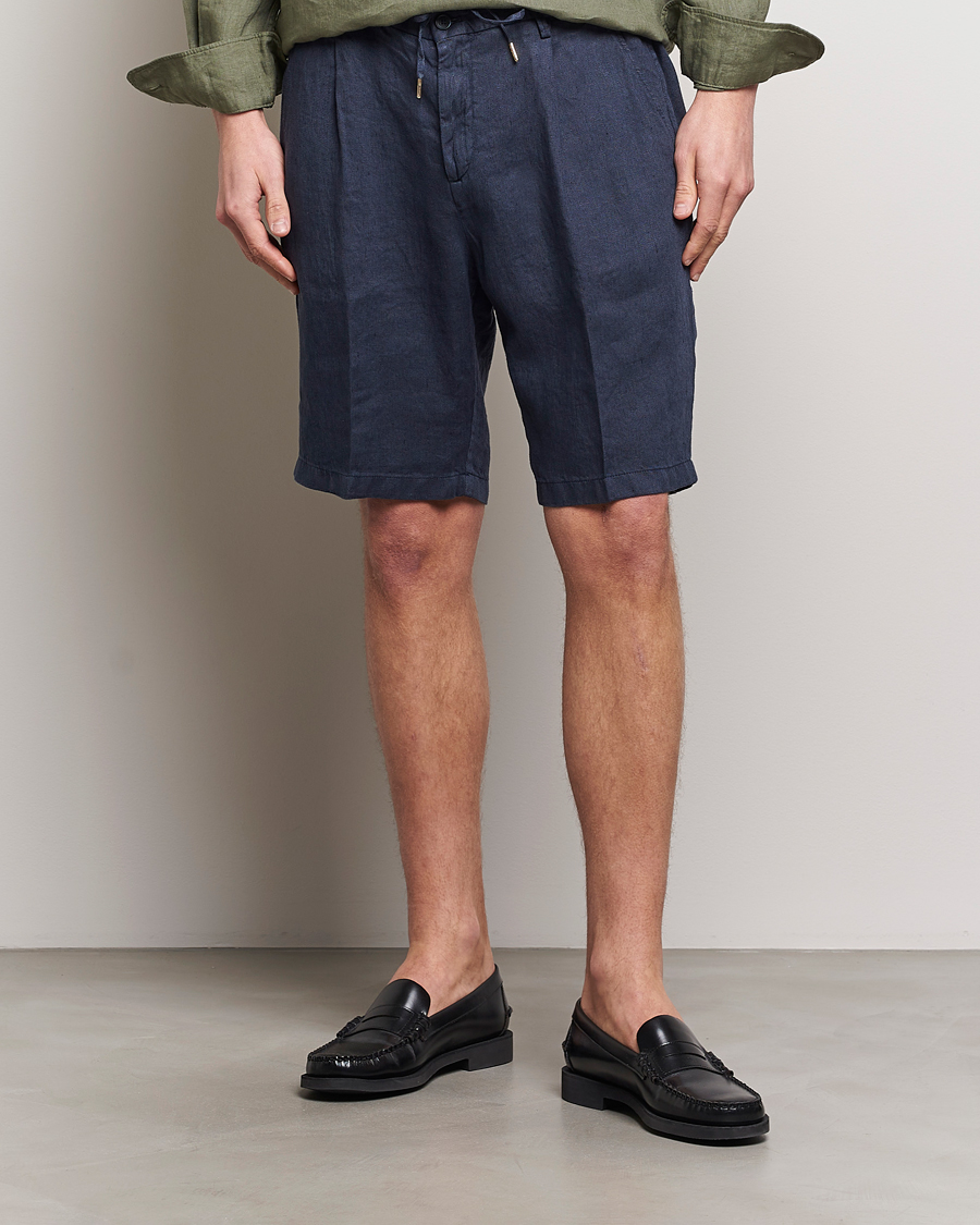 Herre | Afdelinger | Briglia 1949 | Easy Fit Linen Shorts Navy