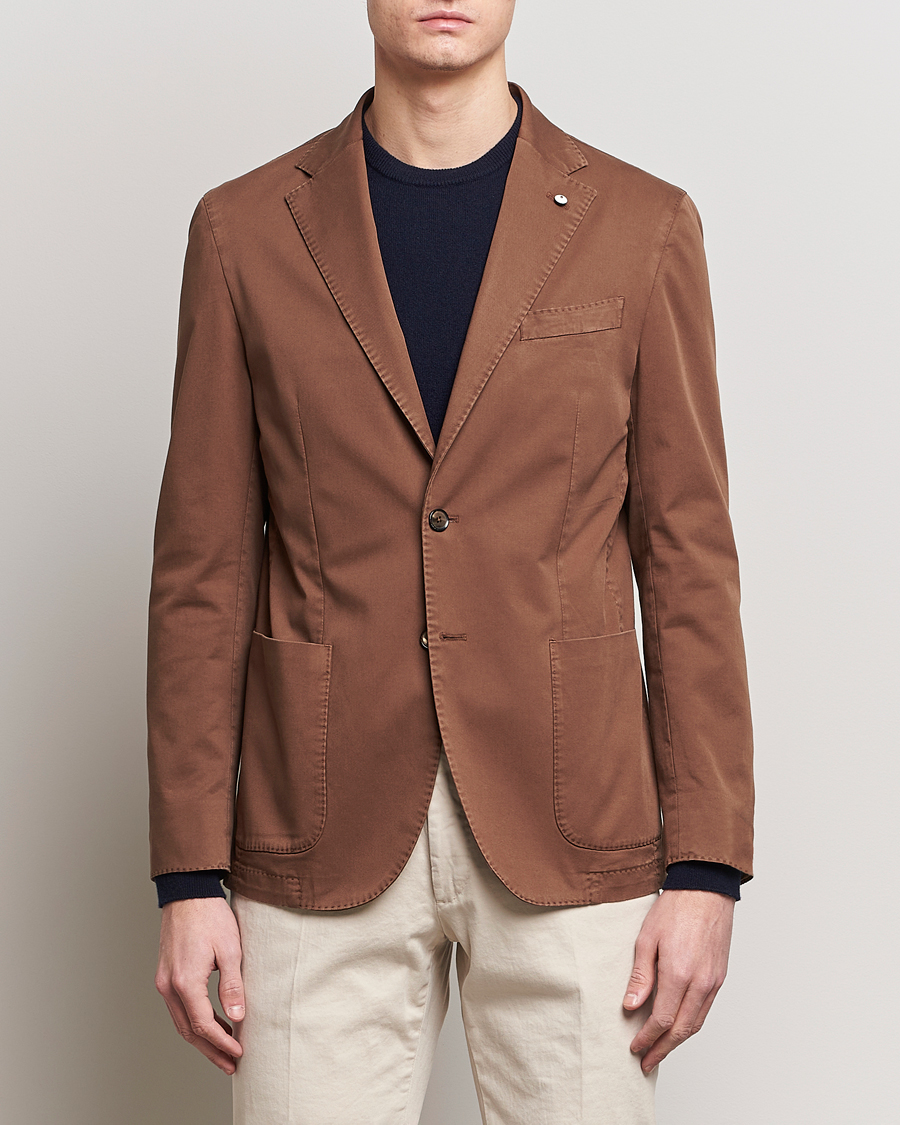 Herre | Dressjakker | L.B.M. 1911 | Jack Regular Fit Cotton Stretch Blazer Brown