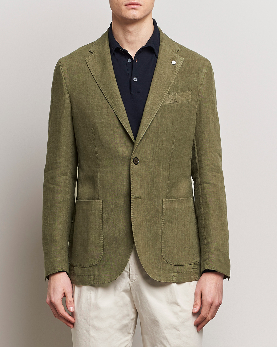 Herre | Tøj | L.B.M. 1911 | Jack Regular Fit Linen Blazer Olive