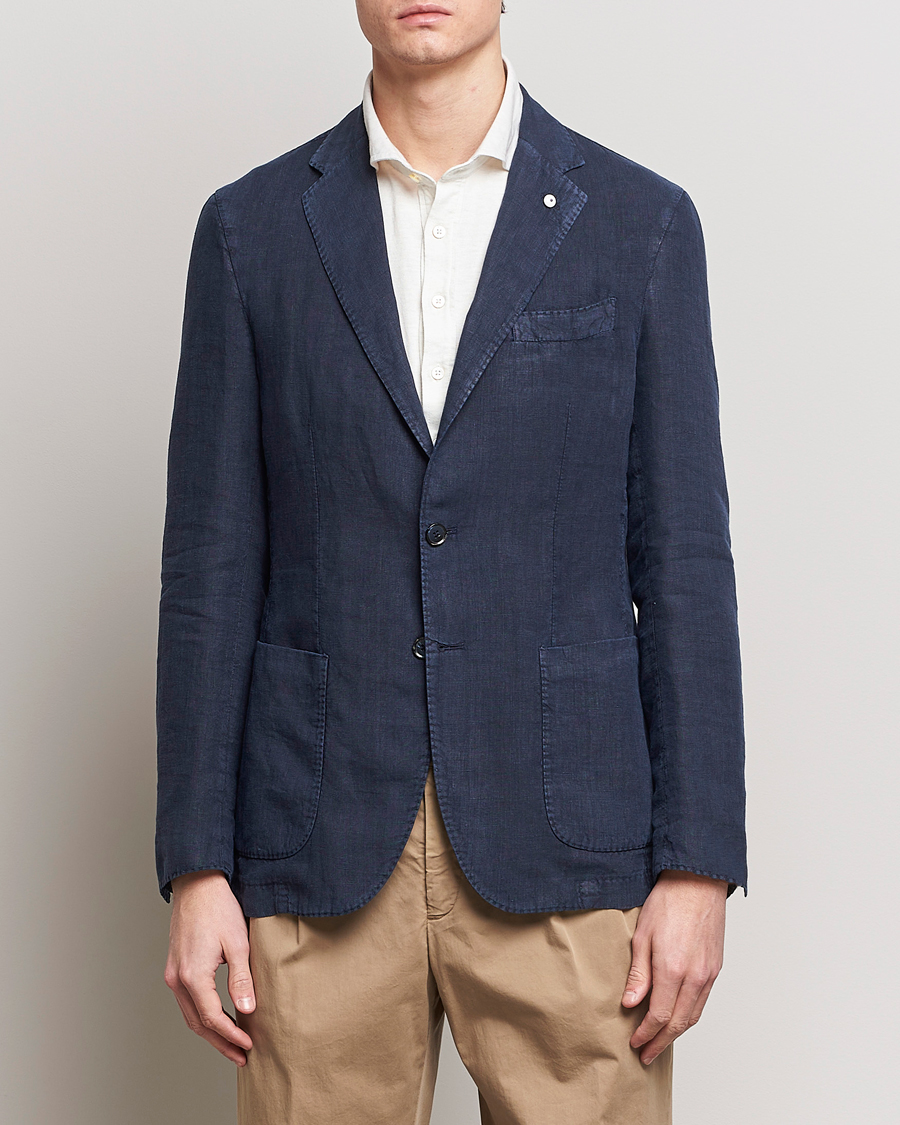 Herre | Italian Department | L.B.M. 1911 | Jack Regular Fit Linen Blazer Navy