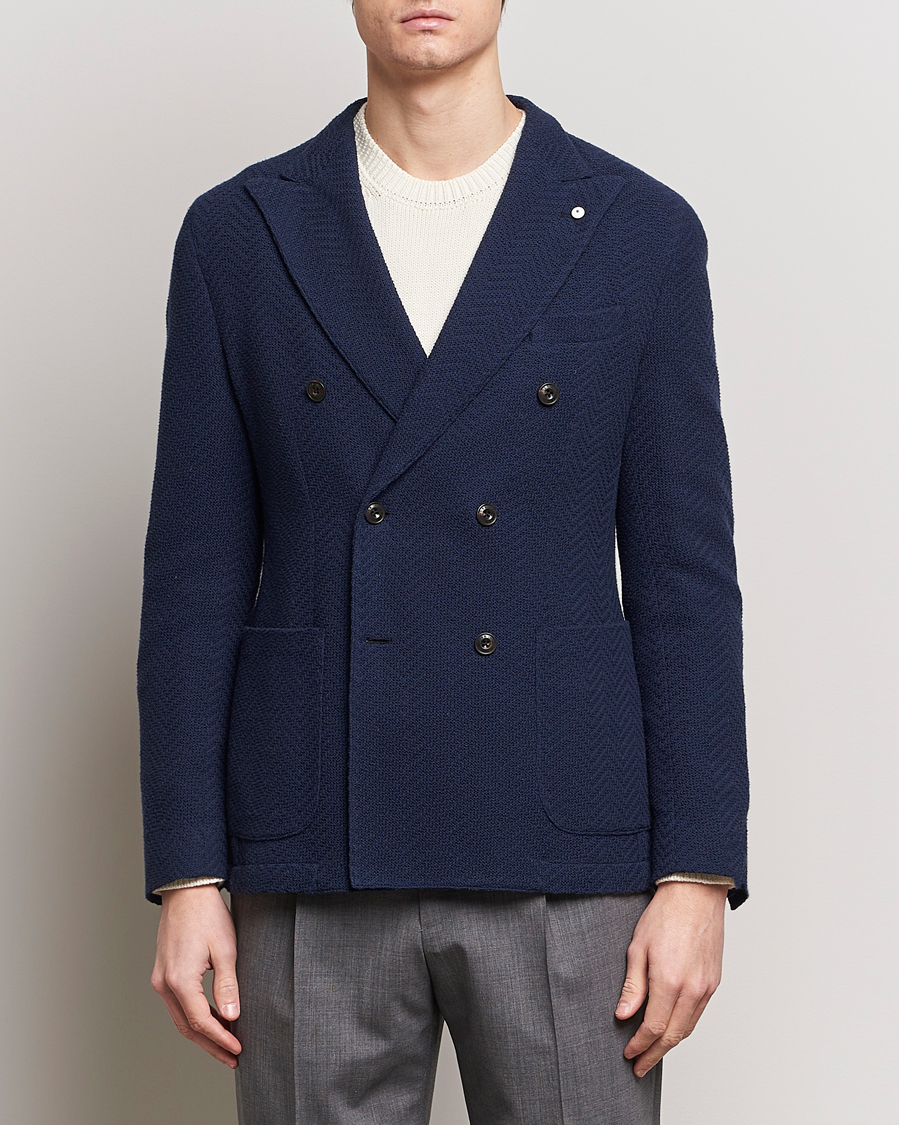 Herre | Afdelinger | L.B.M. 1911 | Double Breasted Jersey Punto Blazer Navy