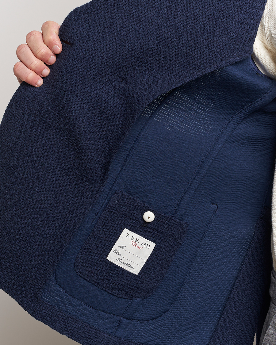 Herre | Blazere & jakker | L.B.M. 1911 | Double Breasted Jersey Punto Blazer Navy
