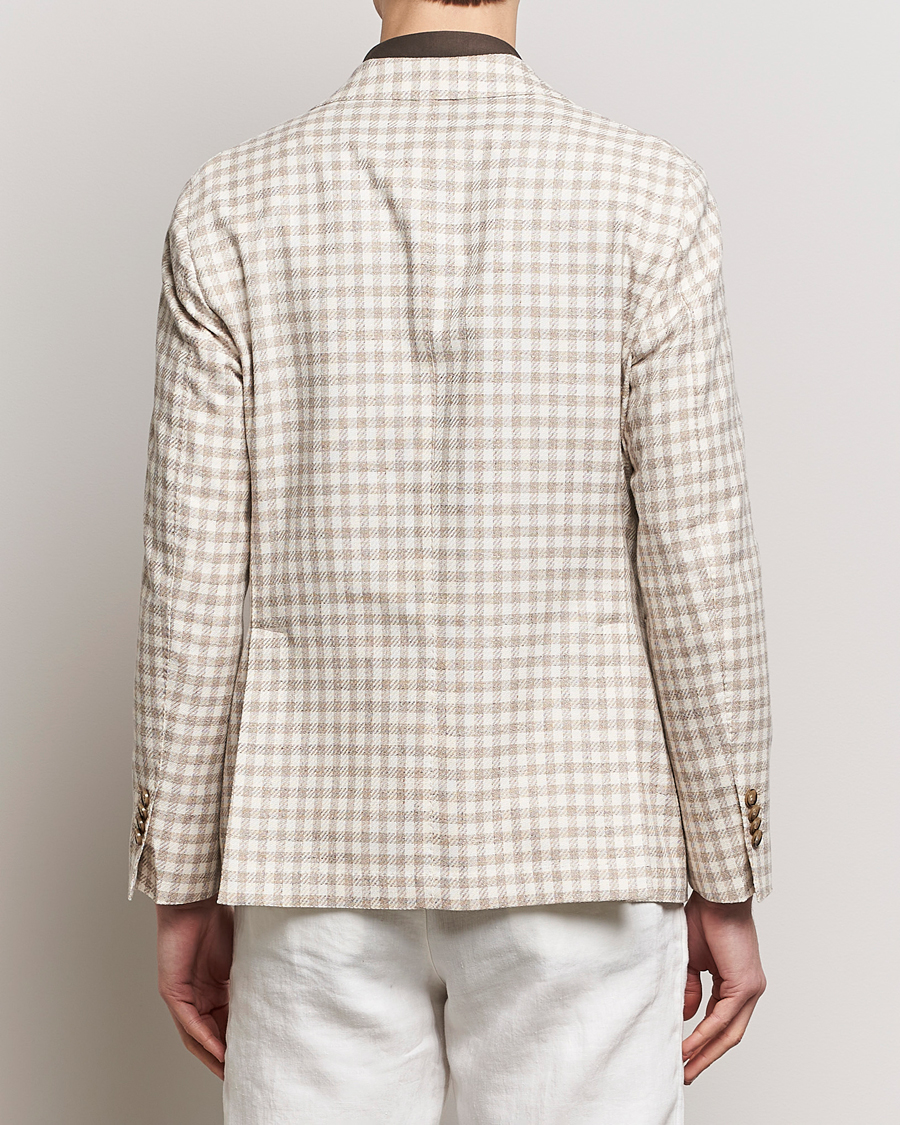 Herre | Blazere & jakker | L.B.M. 1911 | Checked Cotton Peak Lapel Blazer Beige