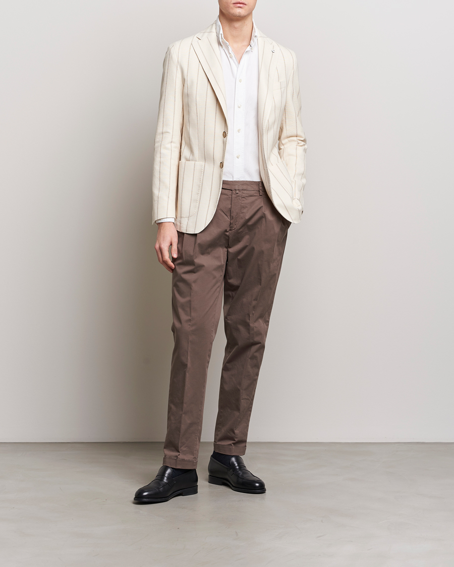 Herre | Blazere & jakker | L.B.M. 1911 | Striped Cotton Blazer Beige
