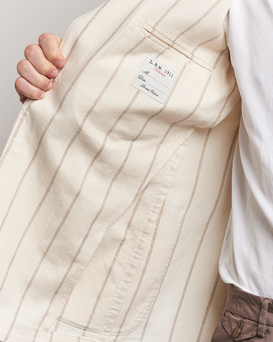 Herre | Blazere & jakker | L.B.M. 1911 | Striped Cotton Blazer Beige