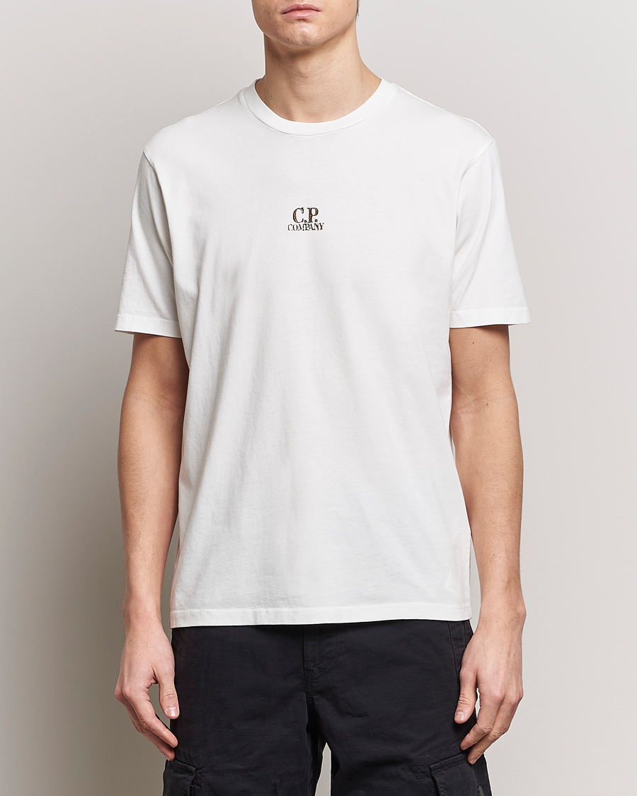 Herre |  | C.P. Company | Short Sleeve Hand Printed T-Shirt White