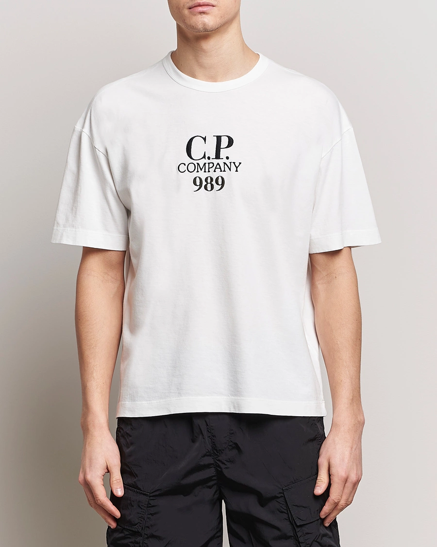 Men |  | C.P. Company | Brushed Cotton Embroidery Logo T-Shirt White