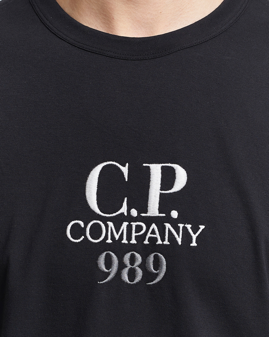 Herre | T-Shirts | C.P. Company | Brushed Cotton Embroidery Logo T-Shirt Black