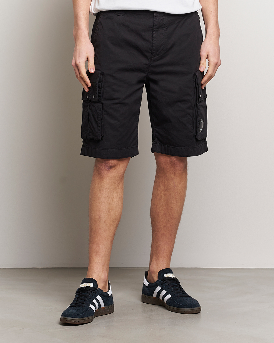 Herre | C.P. Company | C.P. Company | Twill Stretch Cargo Shorts Black