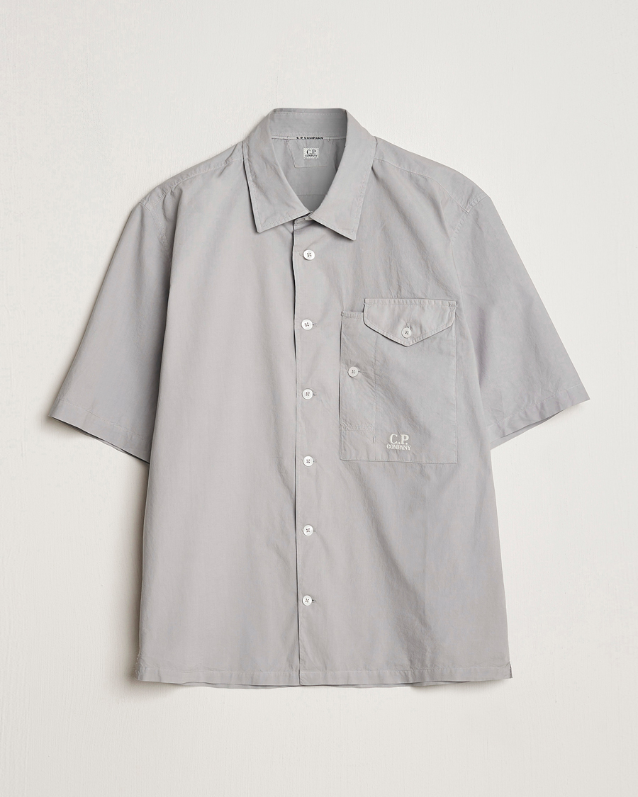 Herre |  | C.P. Company | Short Sleeve Popline Shirt Grey