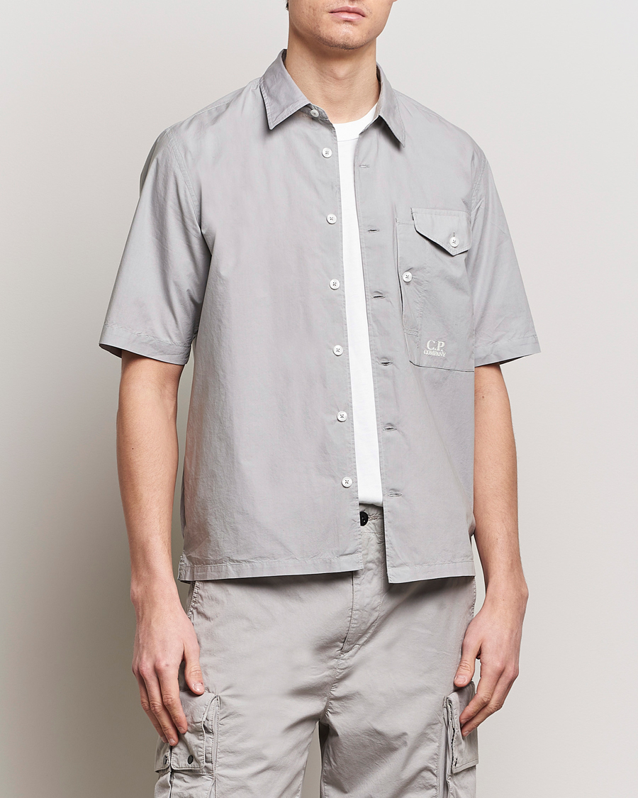 Herre | Kortærmede skjorter | C.P. Company | Short Sleeve Popline Shirt Grey