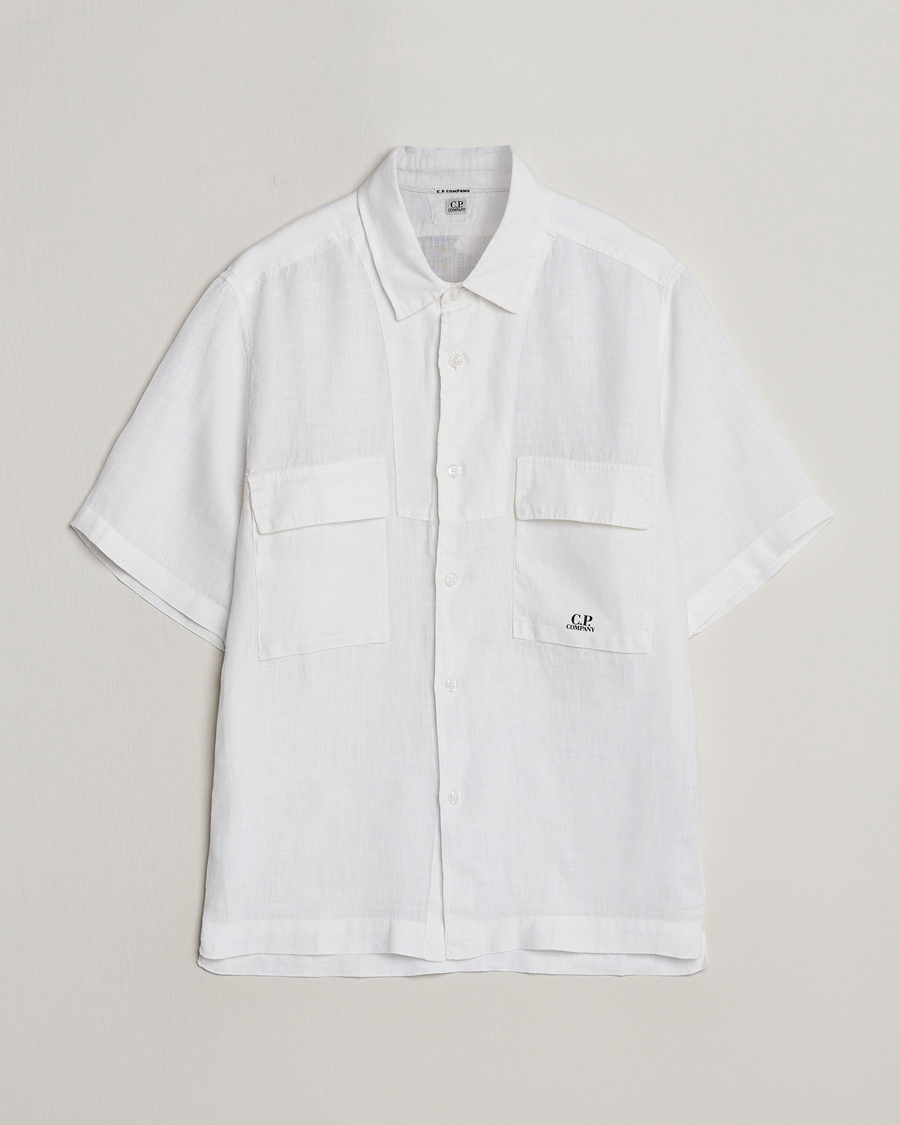 Herre | Skjorter | C.P. Company | Short Sleeve Linen Shirt White