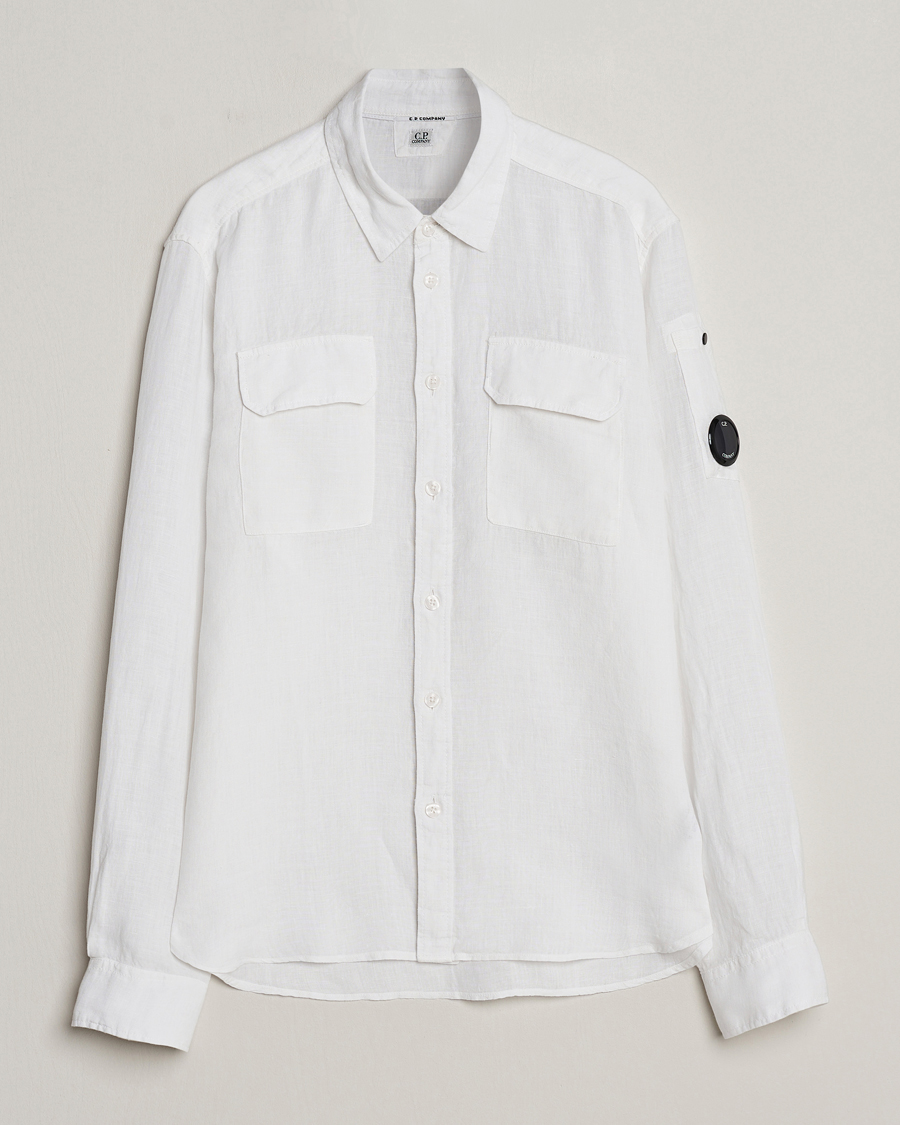 Herre | Skjorter | C.P. Company | Long Sleeve Linen Shirt White