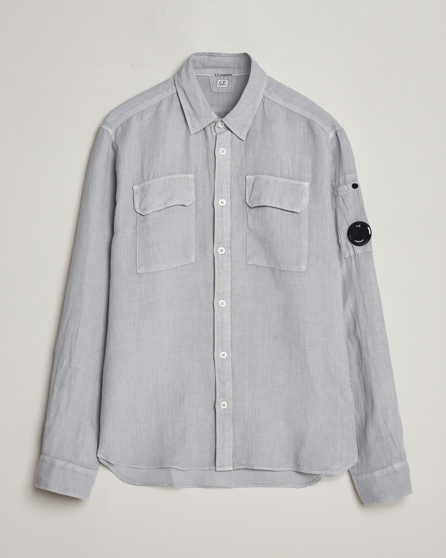 Herre | Skjorter | C.P. Company | Long Sleeve Linen Shirt Grey
