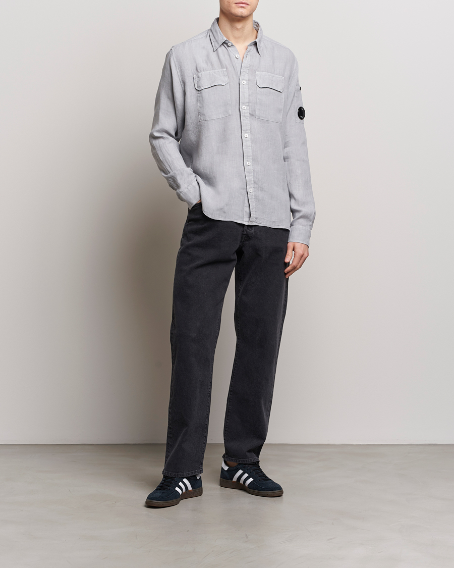 Herre | Skjorter | C.P. Company | Long Sleeve Linen Shirt Grey