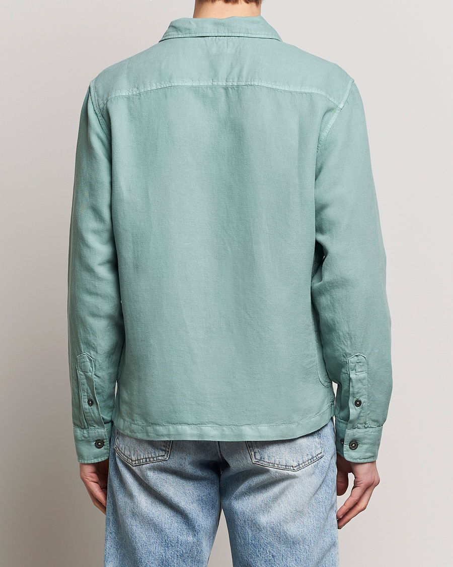 Herre | Skjorter | C.P. Company | Broken Linen/Cotton Overshirt Light Green