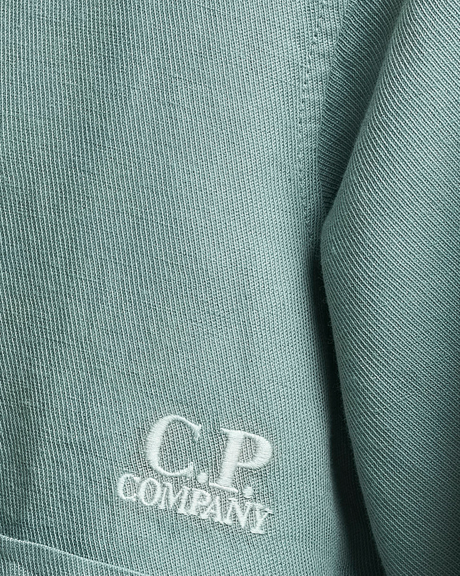 Herre | Skjorter | C.P. Company | Broken Linen/Cotton Overshirt Light Green