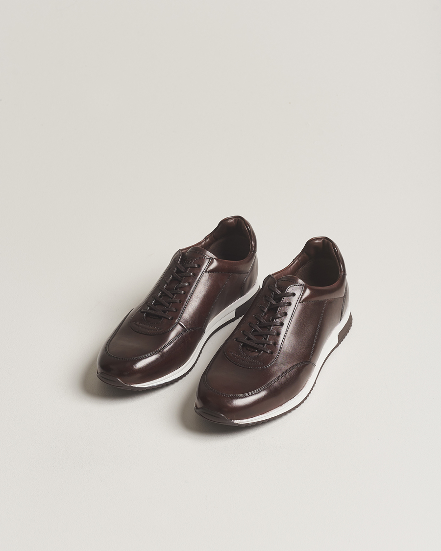 Herre | Loake 1880 Bannister Leather Running Sneaker Dark Brown | Loake 1880 | Bannister Leather Running Sneaker Dark Brown