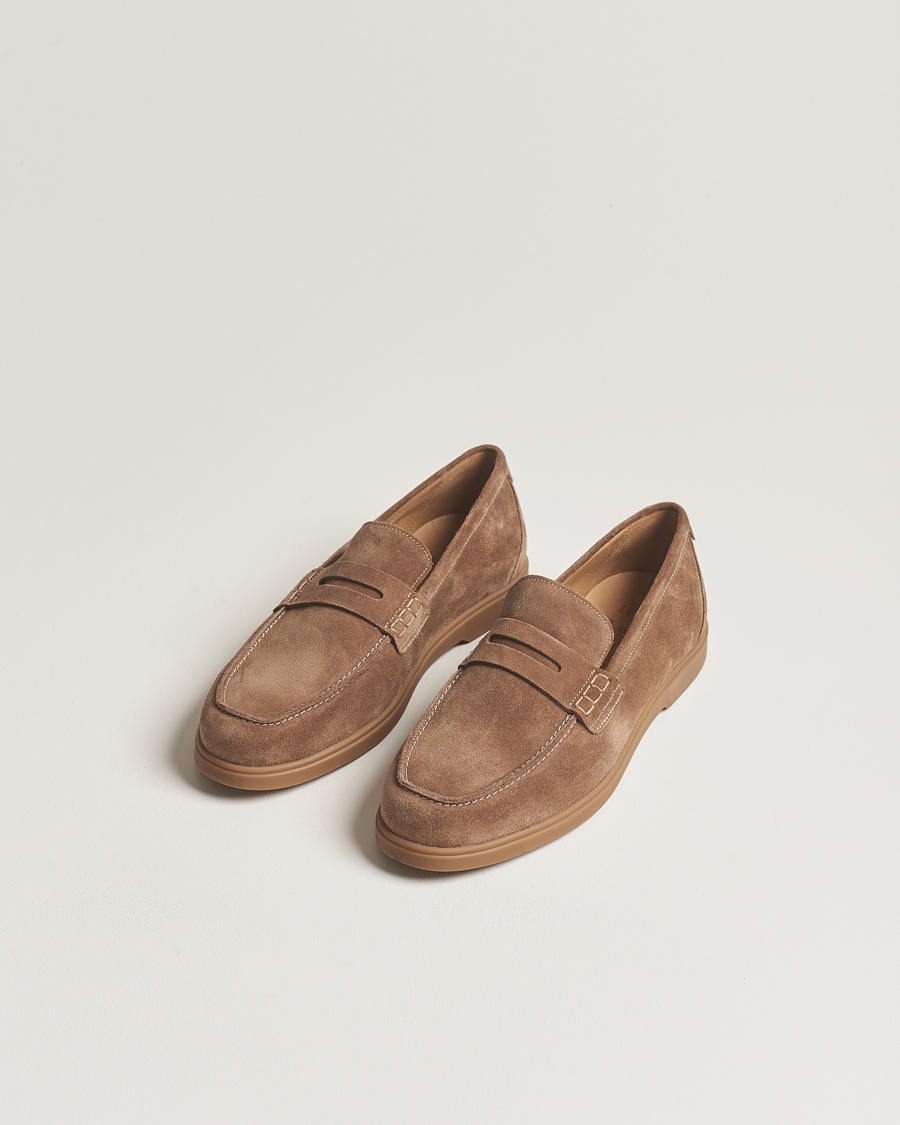 Herre | Sko i ruskind | Loake 1880 | Lucca Suede Penny Loafer Flint