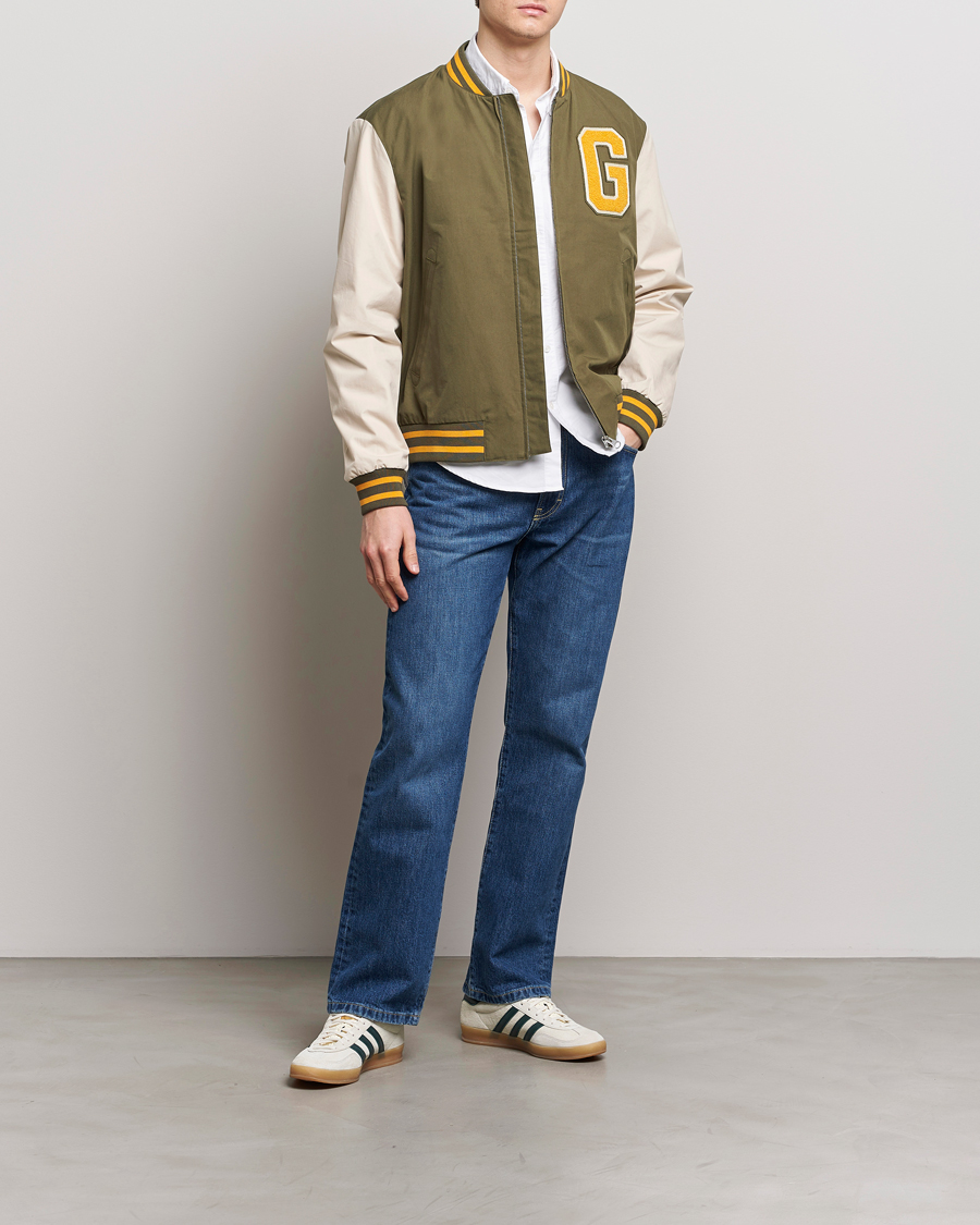 Herre | Jakker | GANT | Light Varsity Jacket Green/Soft Oat
