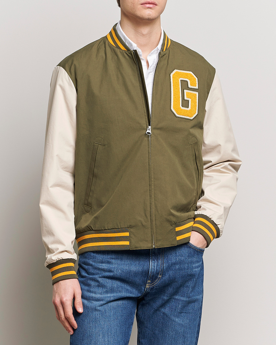 Herre | Klassiske jakker | GANT | Light Varsity Jacket Green/Soft Oat