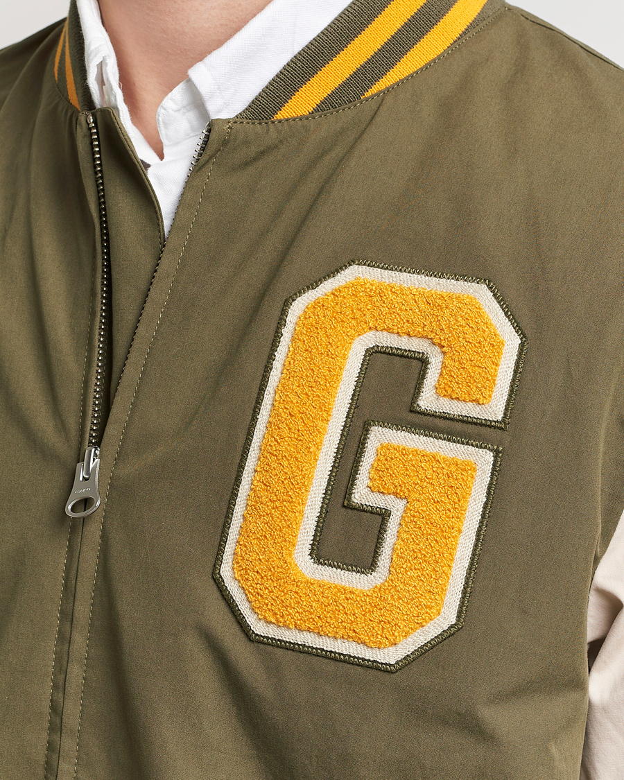 Herre | Jakker | GANT | Light Varsity Jacket Green/Soft Oat