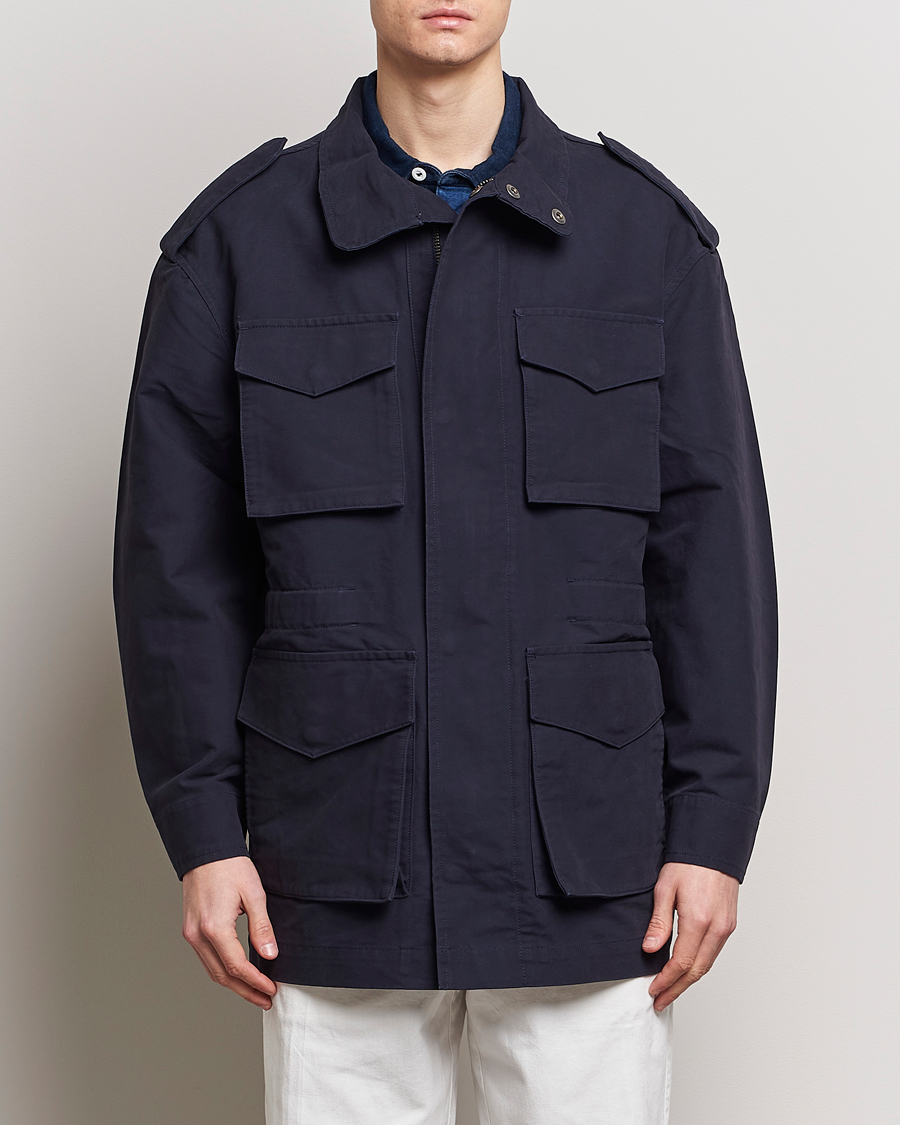 Herre | GANT | GANT | Cotton Field Jacket Evening Blue