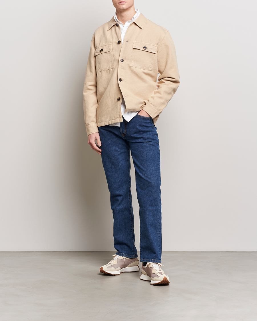 Herre | Skjorter | GANT | Linen/Cotton Twill Overshirt Dry Sand
