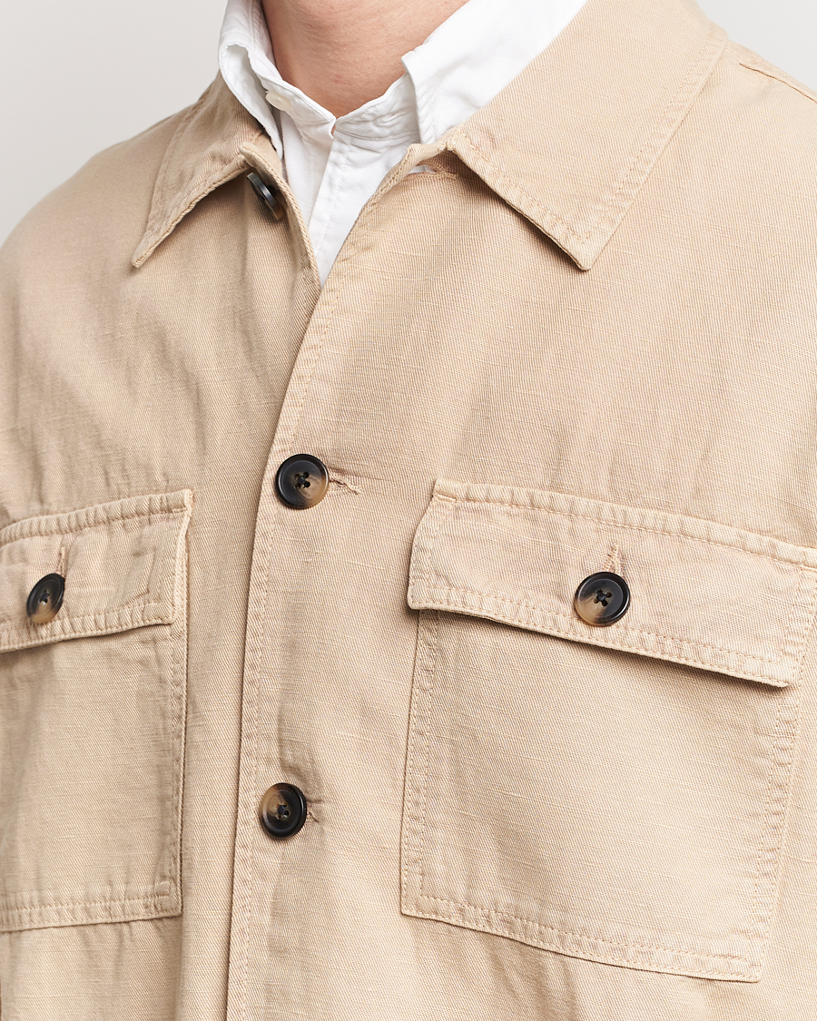 Herre | Skjorter | GANT | Linen/Cotton Twill Overshirt Dry Sand