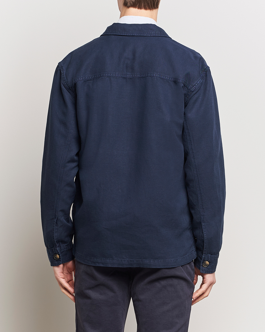 Herre | Skjorter | GANT | Linen/Cotton Twill Overshirt Marine