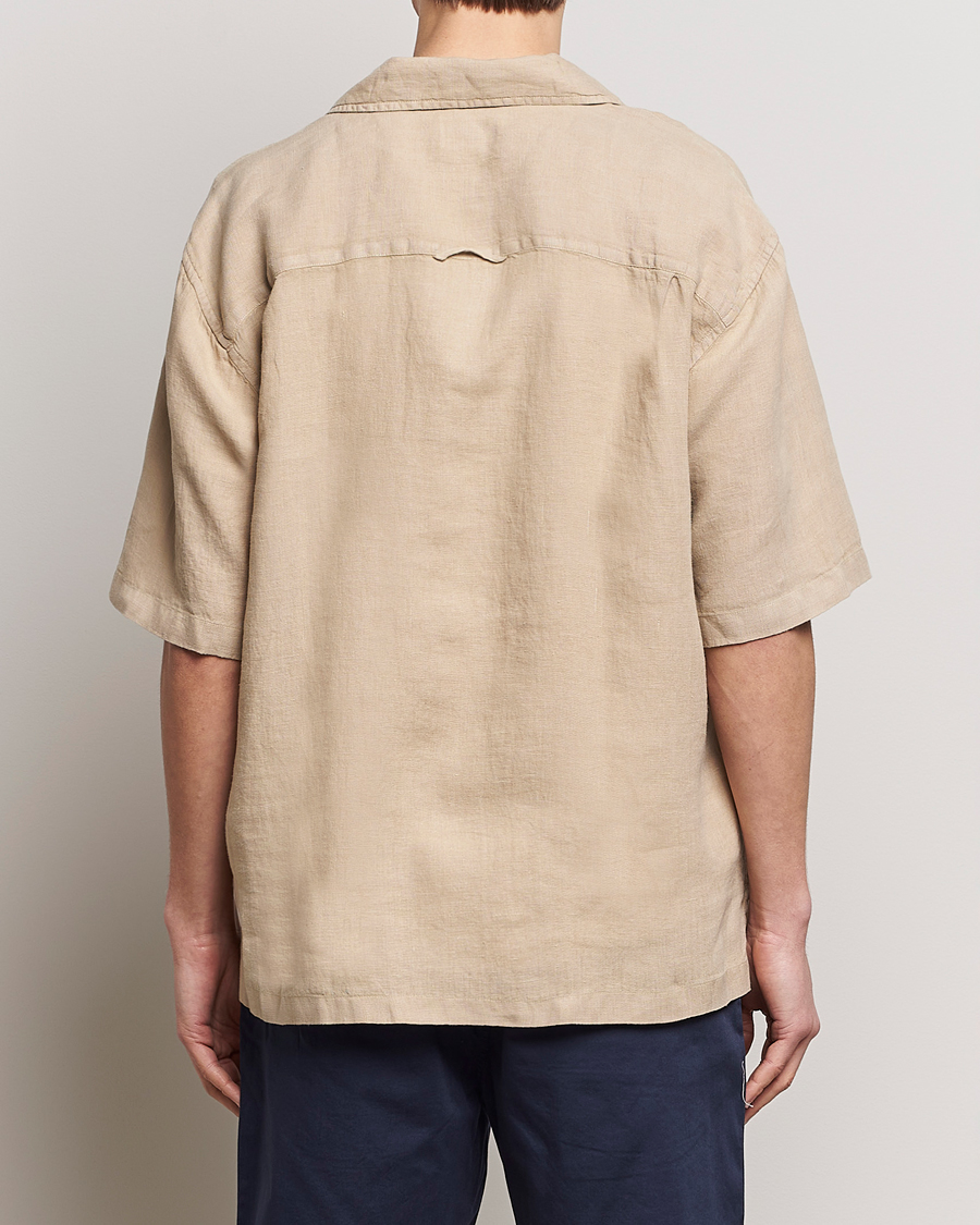 Herre | Skjorter | GANT | Relaxed Fit Linen Resort Short Sleeve Shirt Concrete Beige