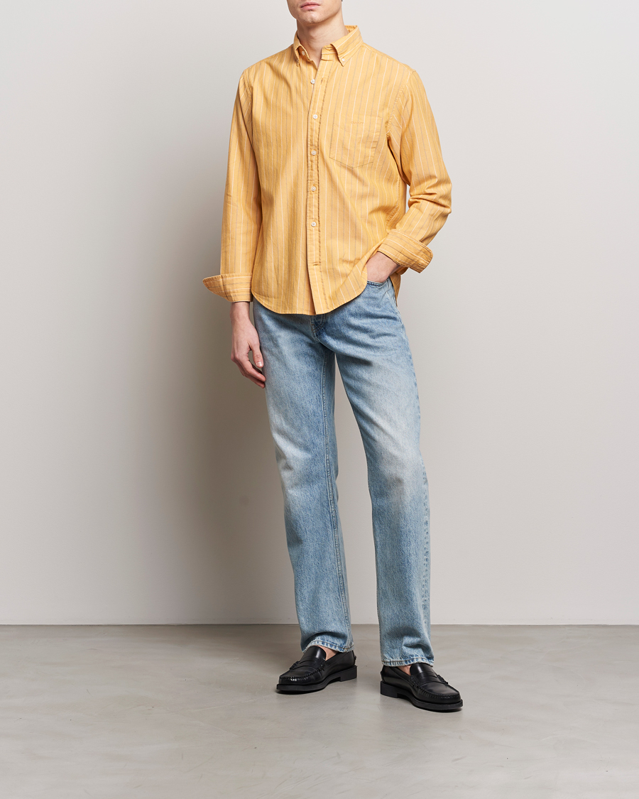 Herre |  | GANT | Regular Fit Archive Striped Oxford Shirt Medal Yellow