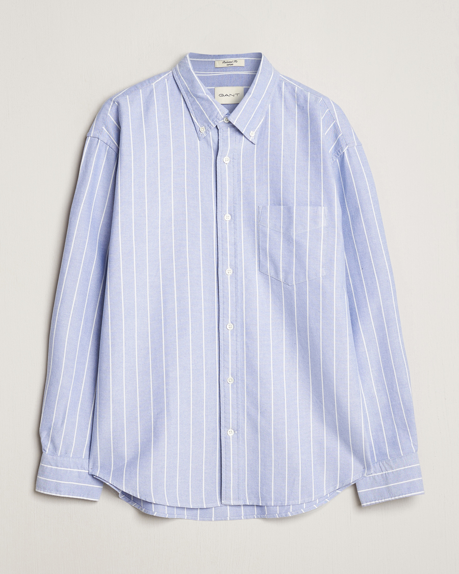 Herre |  | GANT | Relaxed Fit Heritage Striped Oxford Shirt Blue/White