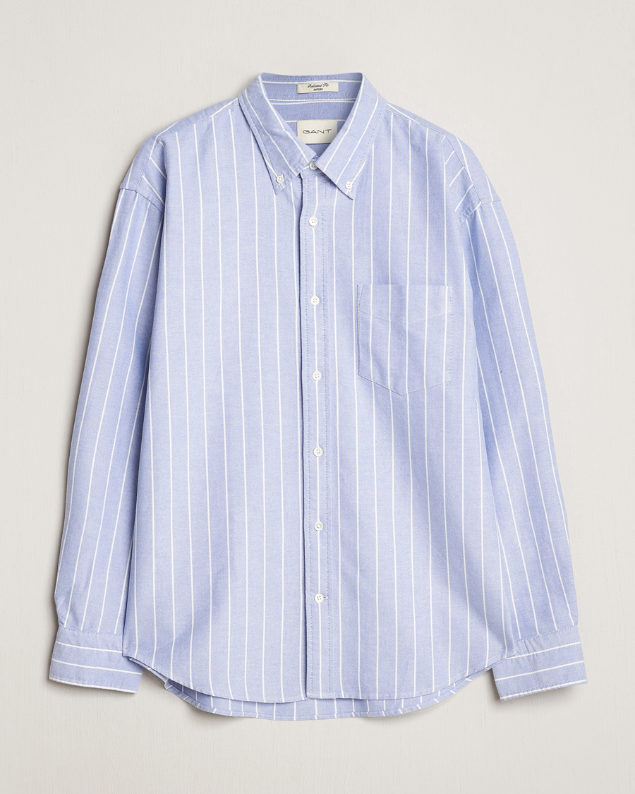 Herre | Skjorter | GANT | Relaxed Fit Heritage Striped Oxford Shirt Blue/White