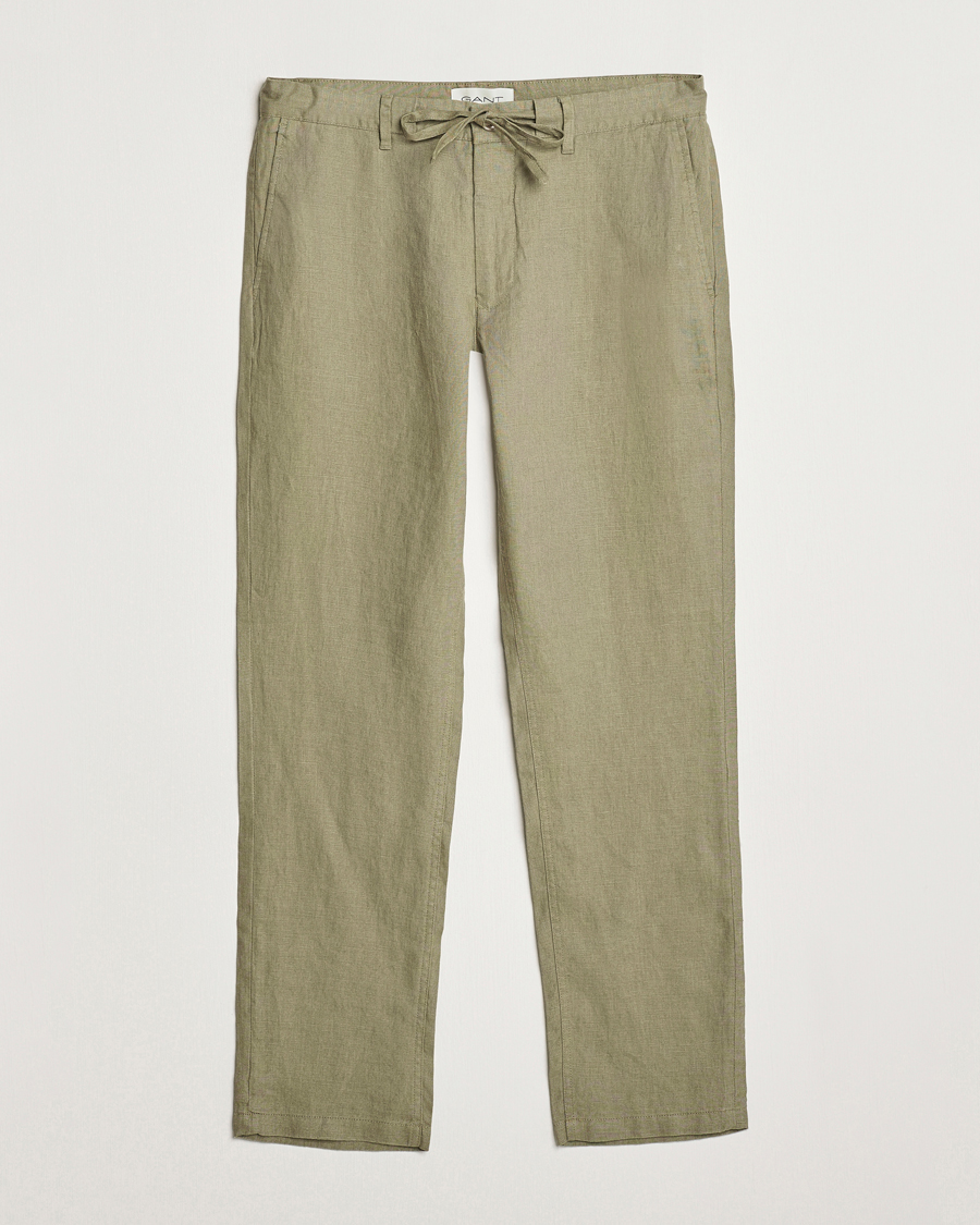Herre | Bukser | GANT | Relaxed Linen Drawstring Pants Dried Clay