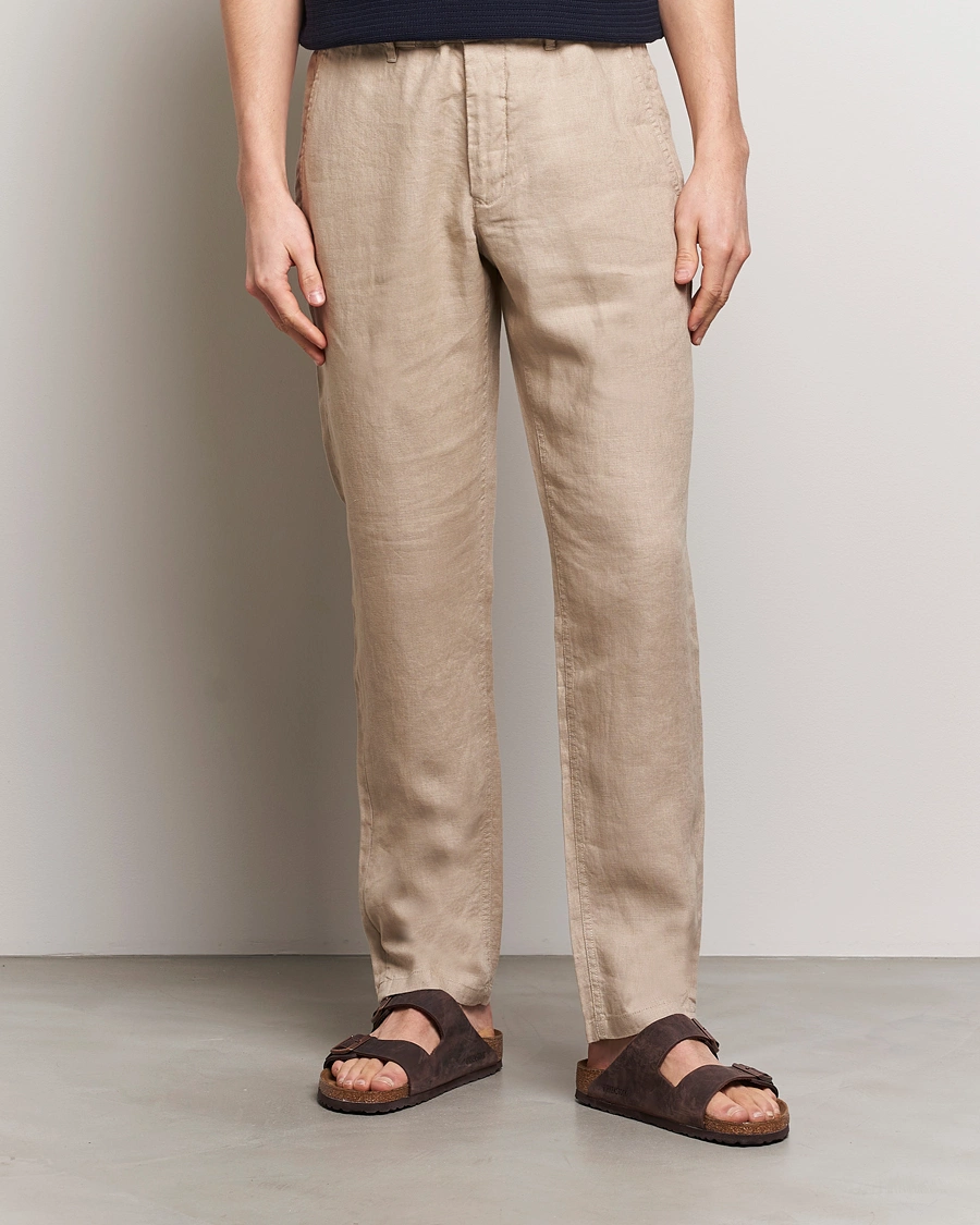 Herre | Preppy Authentic | GANT | Relaxed Linen Drawstring Pants Dry Sand