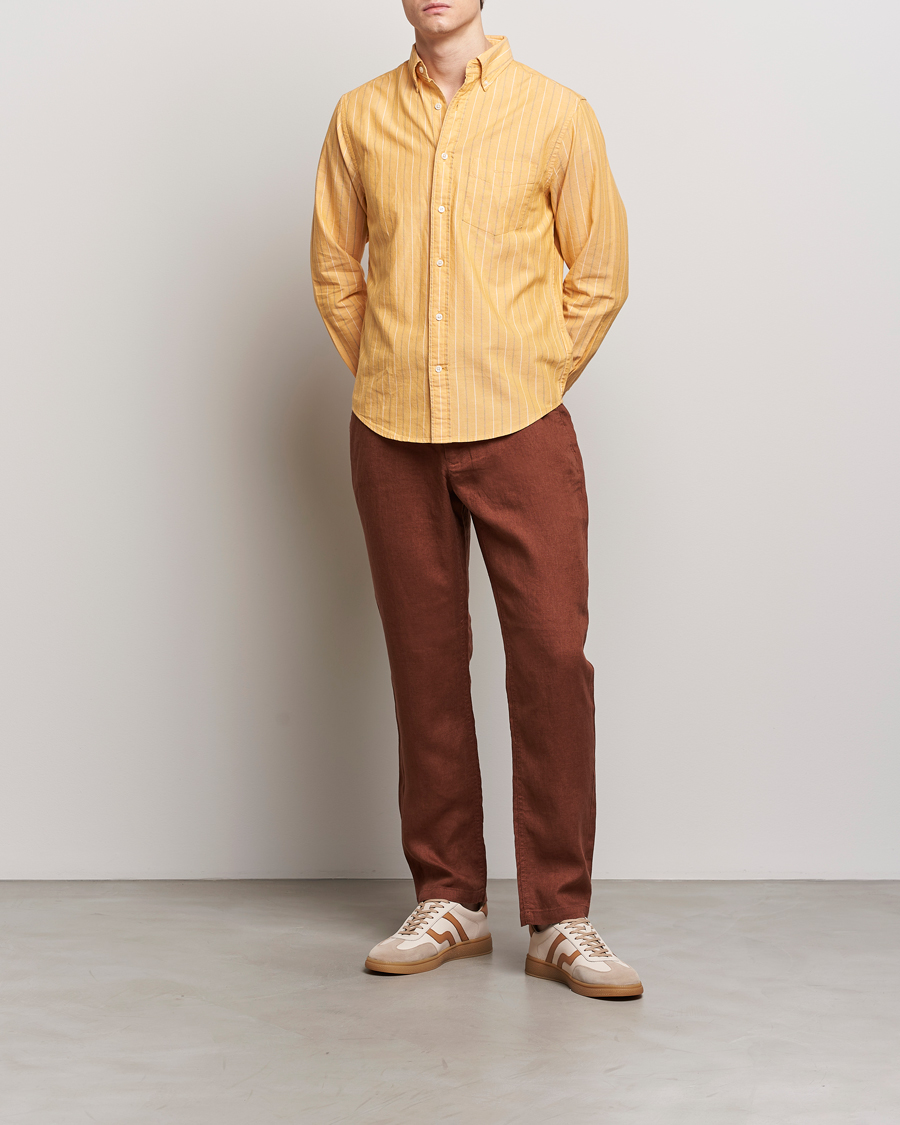 Herre | Bukser | GANT | Relaxed Linen Drawstring Pants Cognac Brown
