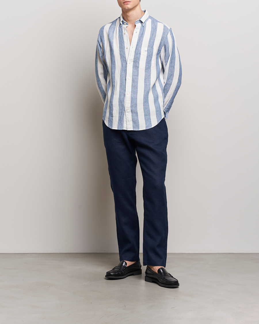 Herre | Bukser | GANT | Relaxed Linen Drawstring Pants Marine