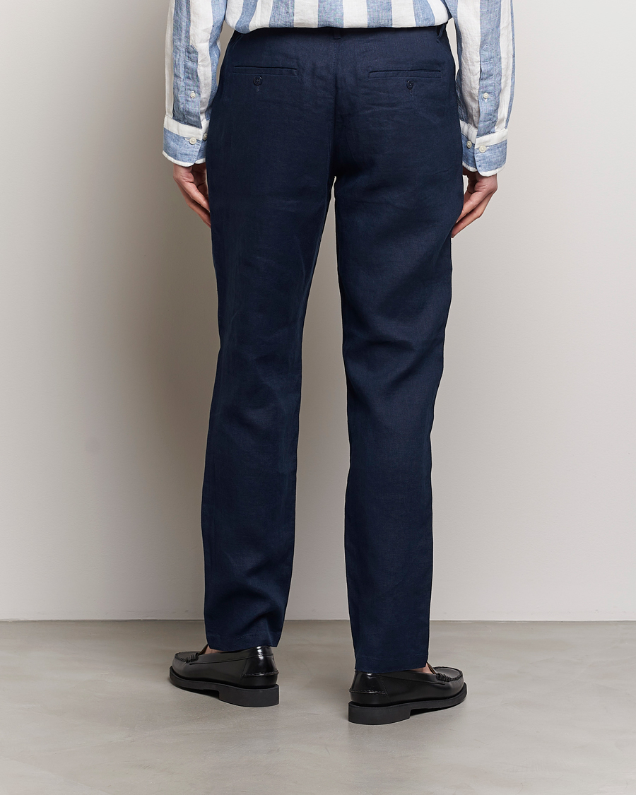 Herre | Bukser | GANT | Relaxed Linen Drawstring Pants Marine
