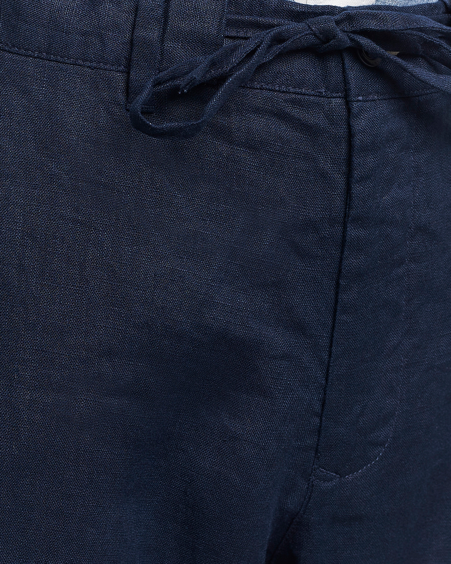 Herre | Bukser | GANT | Relaxed Linen Drawstring Pants Marine