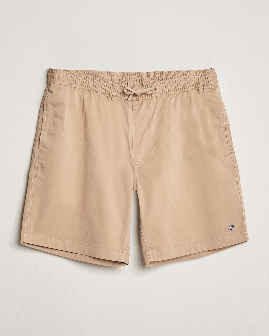 Herre | Shorts | GANT | Drawstring Logo Shorts Dark Khaki
