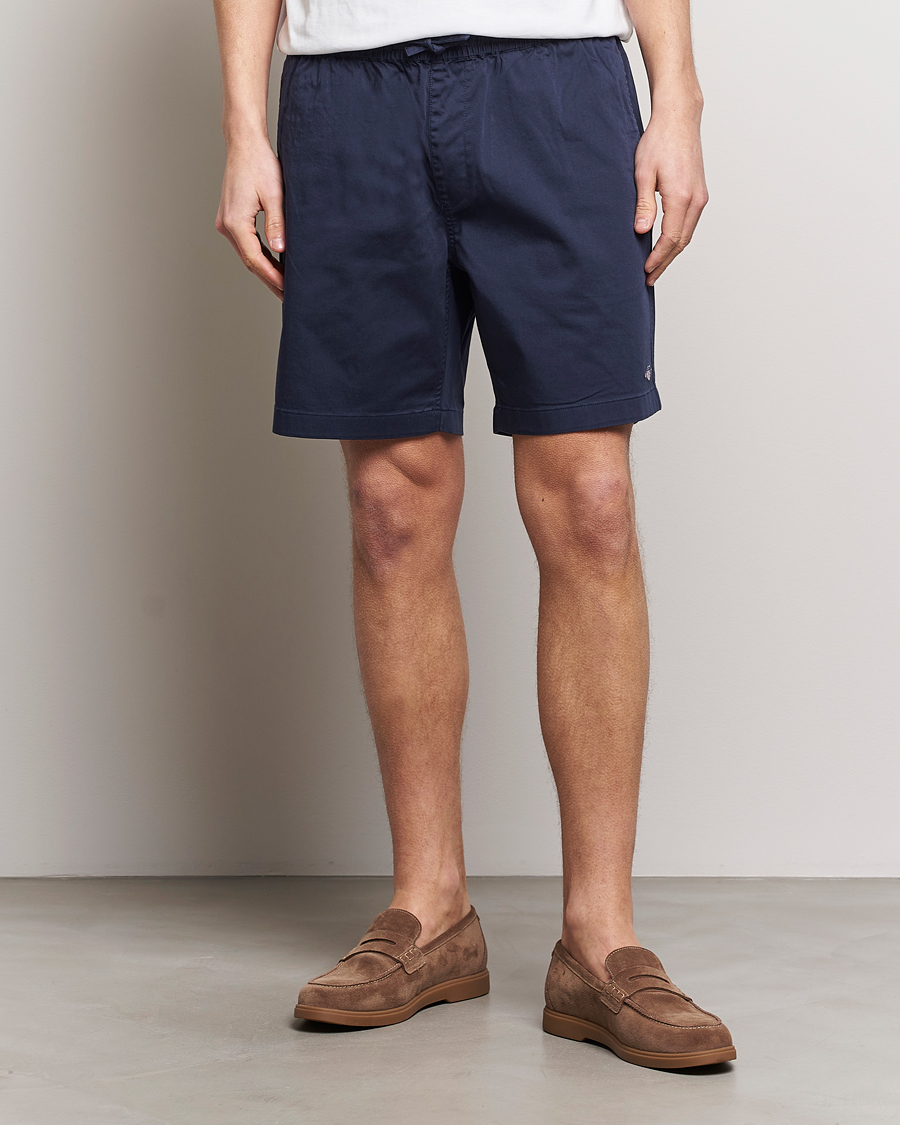 Herre | Tøj | GANT | Drawstring Logo Shorts Marine