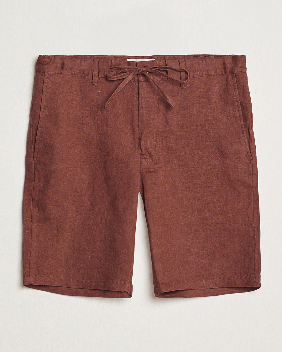 Herre | Shorts | GANT | Relaxed Linen Drawstring Shorts Cognac Brown