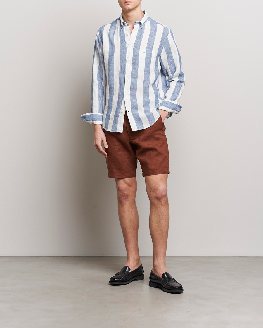 Herre | Shorts | GANT | Relaxed Linen Drawstring Shorts Cognac Brown