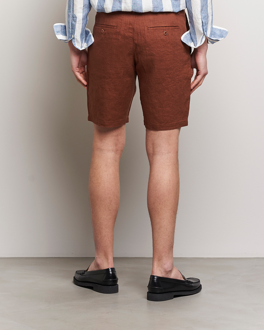 Herre | Shorts | GANT | Relaxed Linen Drawstring Shorts Cognac Brown