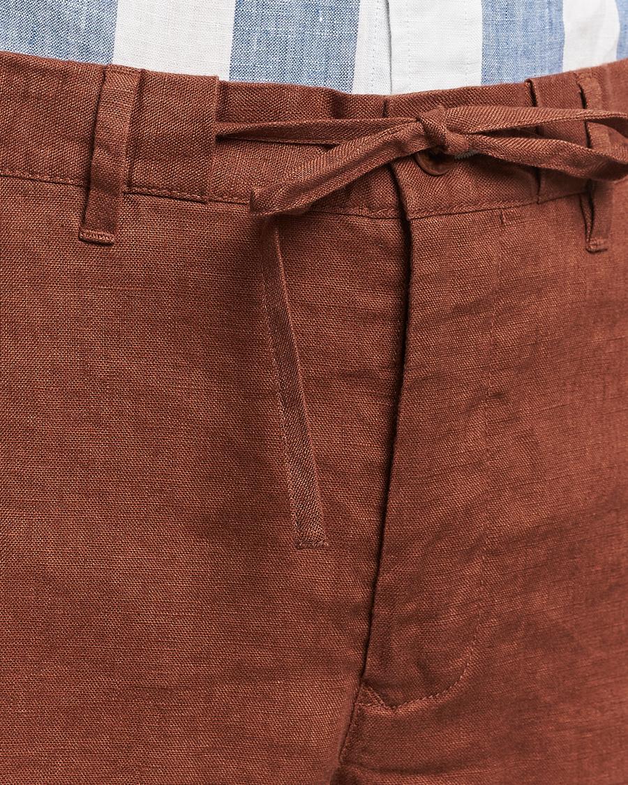 Herre | Shorts | GANT | Relaxed Linen Drawstring Shorts Cognac Brown