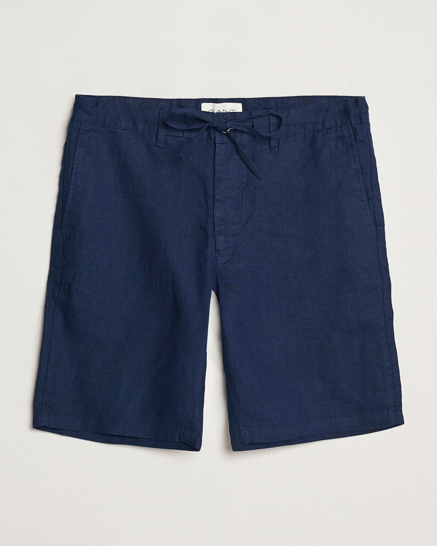 Herre | Shorts | GANT | Relaxed Linen Drawstring Shorts Marine