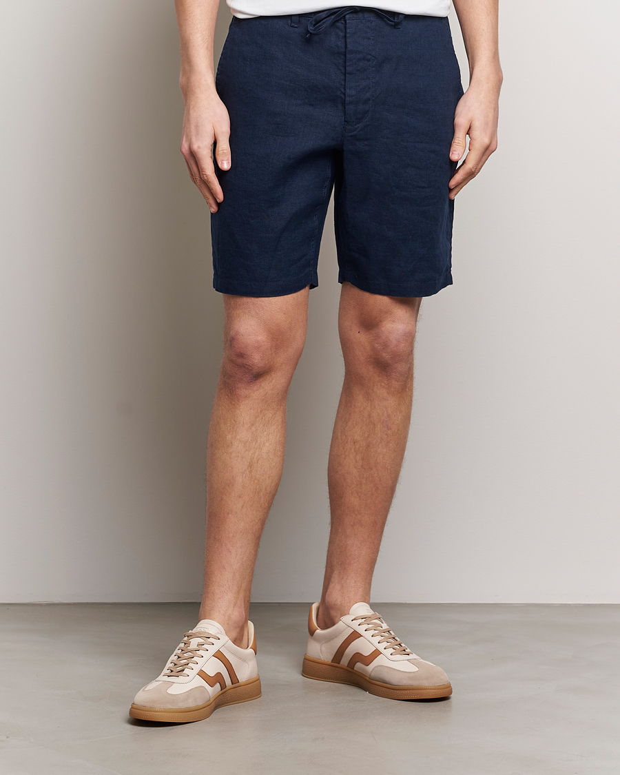 Herr | Shorts | GANT | Relaxed Linen Drawstring Shorts Marine