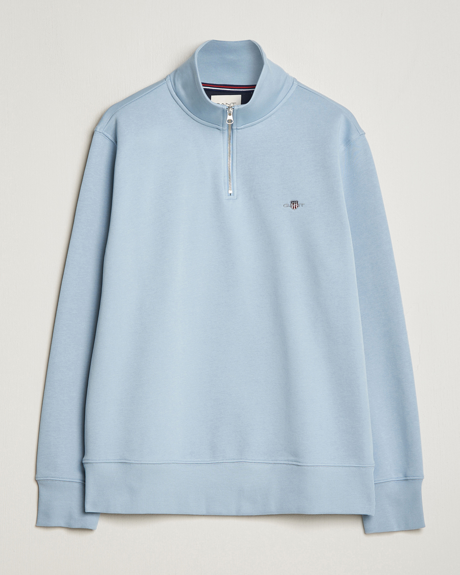 Herre |  | GANT | Original Shield Half Zip Sweater Dove Blue